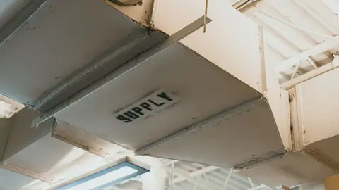 A White Metal Air Duct
