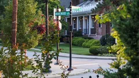 Residential street in Oakley, Cincinnati