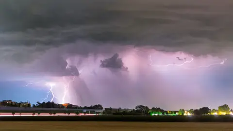 Lightning over ESO Headquarters
