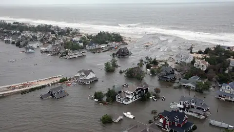 Aerial views of the damage