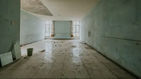Damaged Walls in Abandoned Room