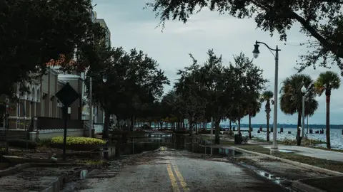 Puddle of Water on the Road